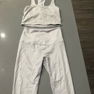 Beyond Yoga Shimmering White Activewear Set
